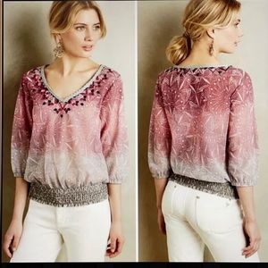 Anthropologie Akemi + Kin embroidered Boho shirt